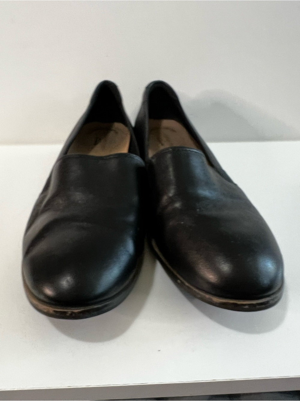 Clarks Trish Diva Black Leather Comfort Loafers Slip On Shoes - Picture 4 of 9